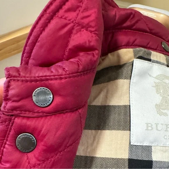 Burberry Kids Quilted Jacket - Burgundy - Picture 4 of 12
